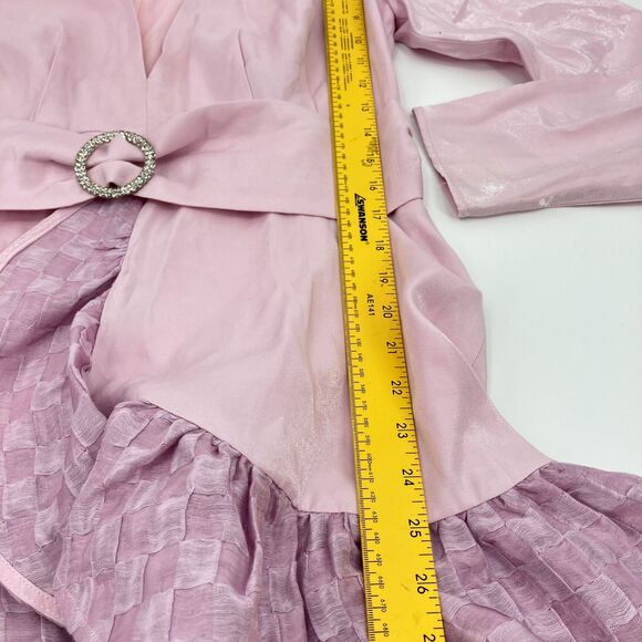 Atoir Fier on Fire Dress sz 10, Pink Ruffle Split, Linen Blend Coquette Designer - Picture 8 of 12